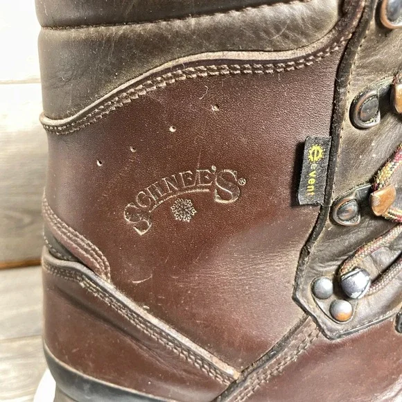 Schnees Boots Mens 8.5 Brown Leather Event Lace Up Heavy Steel Toe Hunting Tough